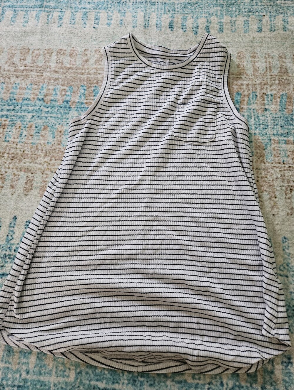 Merona Black and White Striped Ribbed Tank Top